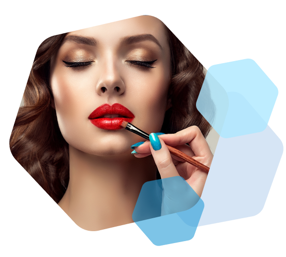 woman applying makeup products purchased through cosmetics fulfillment