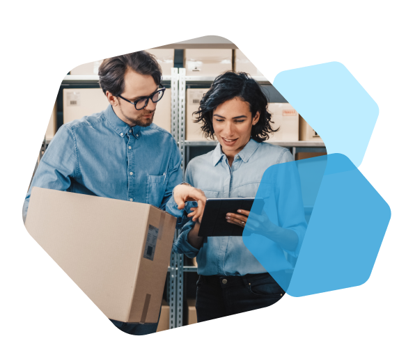 staff reviewing an order at a 3pl services warehouse